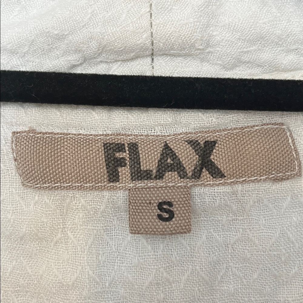 FLAX 100% Linen Short Sleeve Button Down Cream - Picture 2 of 4